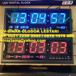 Jam Dinding Digital Biru JH4819 dan Jam Dinding Merah HT4819